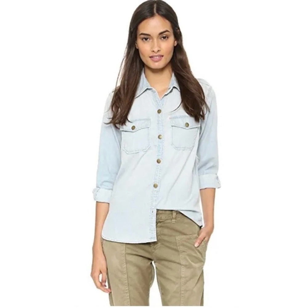 Current/Elliott Light Blue Button-Down Shirt - image 1